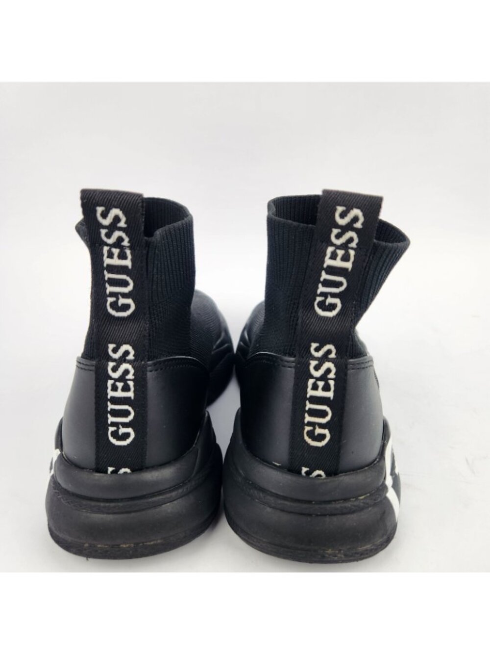 GUESS Black Sock Sneakers Size 5.5 High Top Knit Logo Athletic Running Shoes Wm - Picture 8 of 14